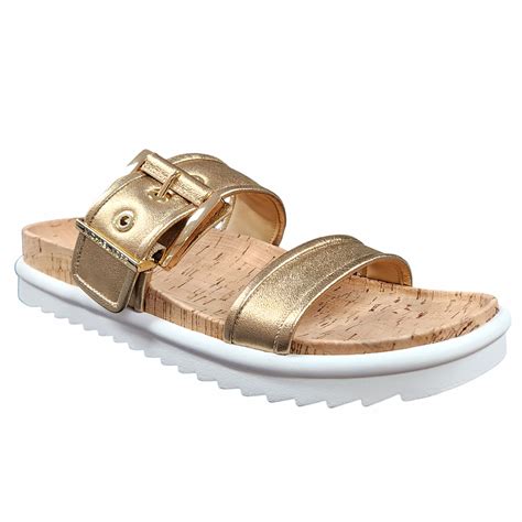 michael kors colby slip on slipper 43r5cofp1m kalbsleder silber|Michael Kors Women's Colby Slide Sandals .